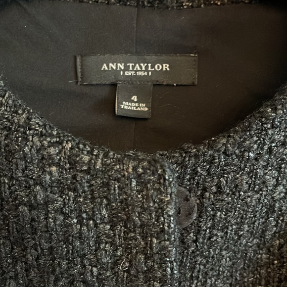 🔥🔥ANN TAYLOR | Oversized Chanel-Like Black Tweed Layering Jacket - sz 4/6 - Picture 5 of 11